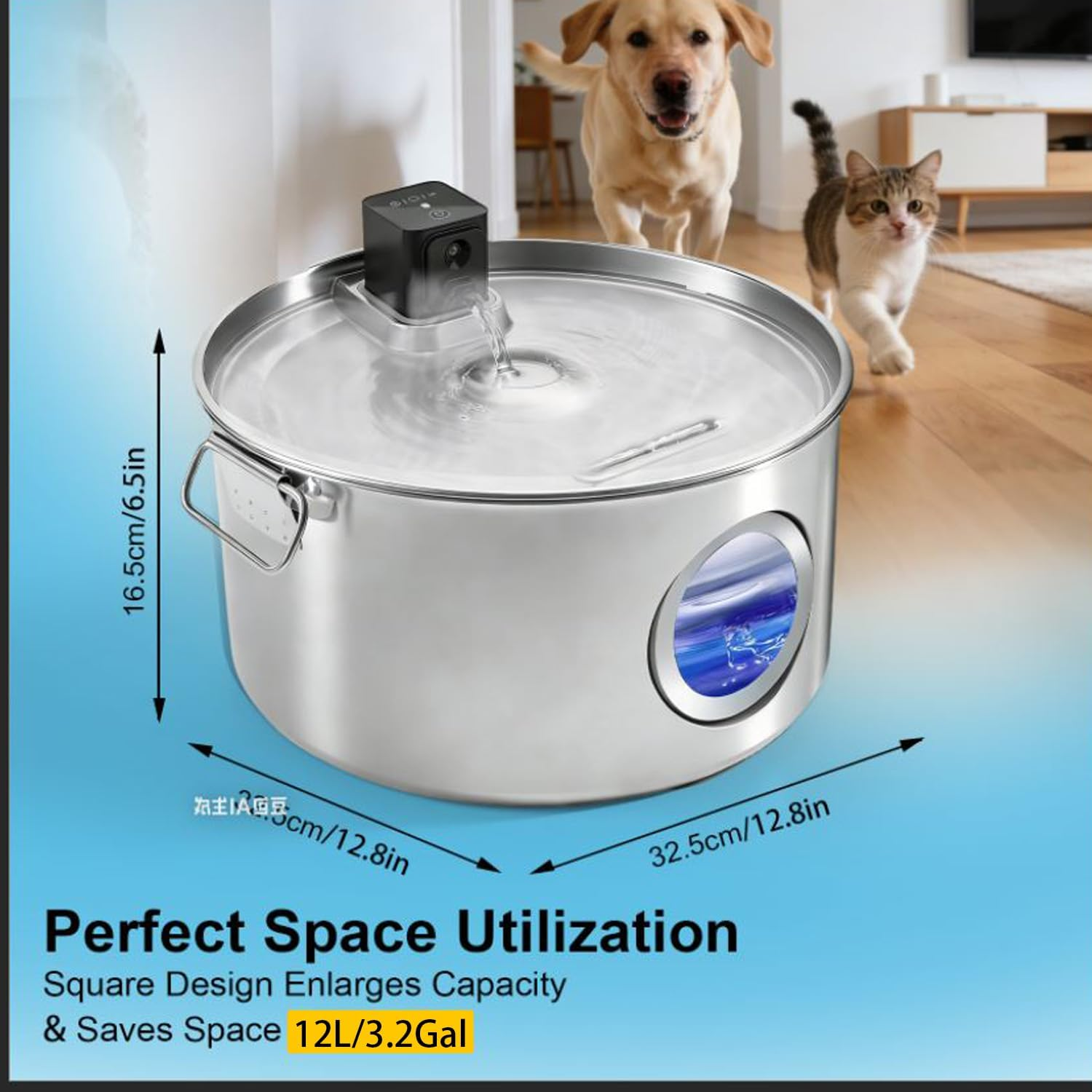 Large Dog Water Fountain 12L/3.2Gal