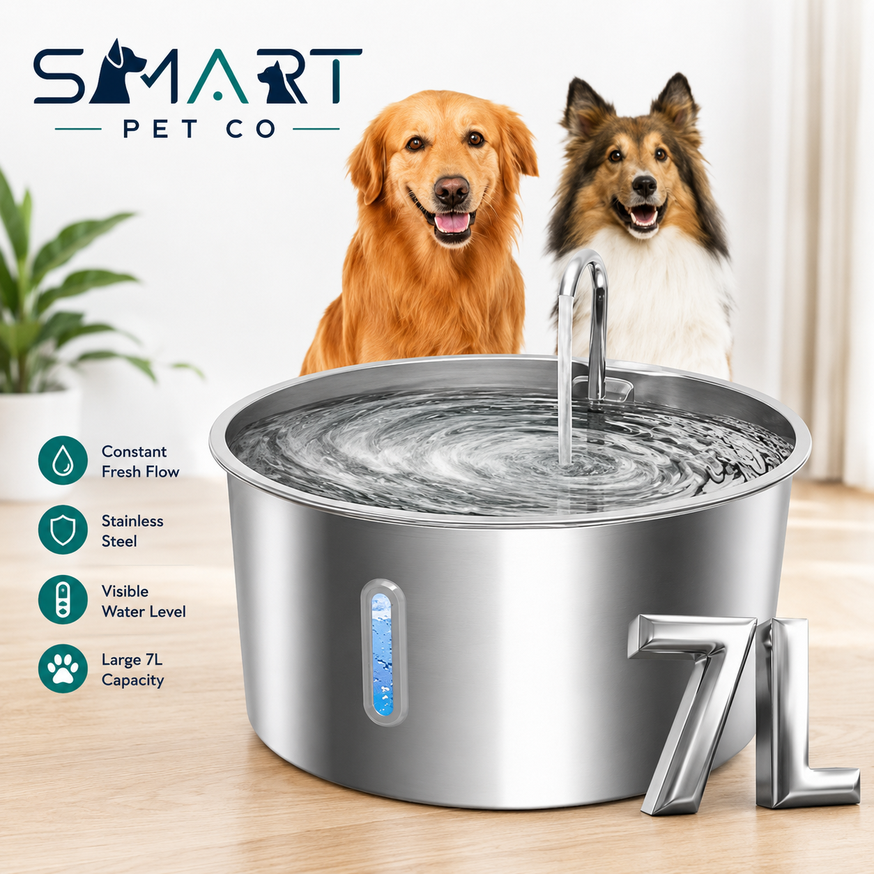 Water Fountain for Large Dogs: 7L/236oz/1.8G