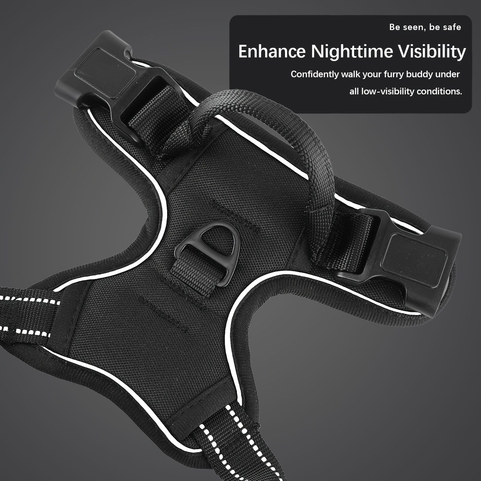 No-Pull Dog Harness | Front & Back Clip, Breathable Mesh, Neck 56–82cm, Chest 78–96cm