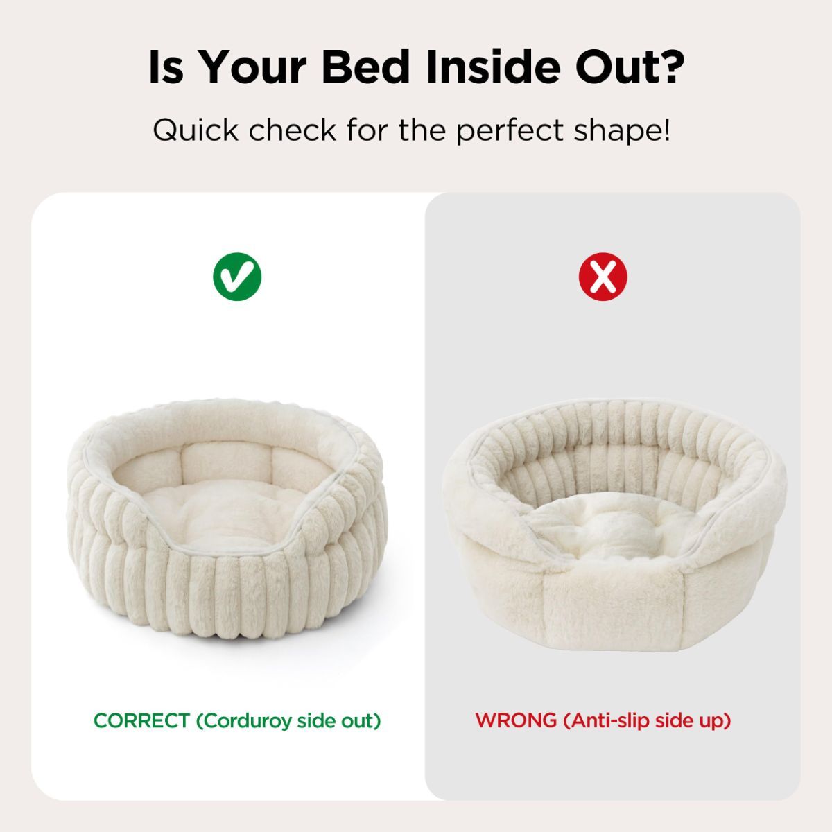 Cat Bed Plush Cat Bed Round Cat Bed Cat Furniture Cat Comfort Pet Supplies - Beige / 26in
