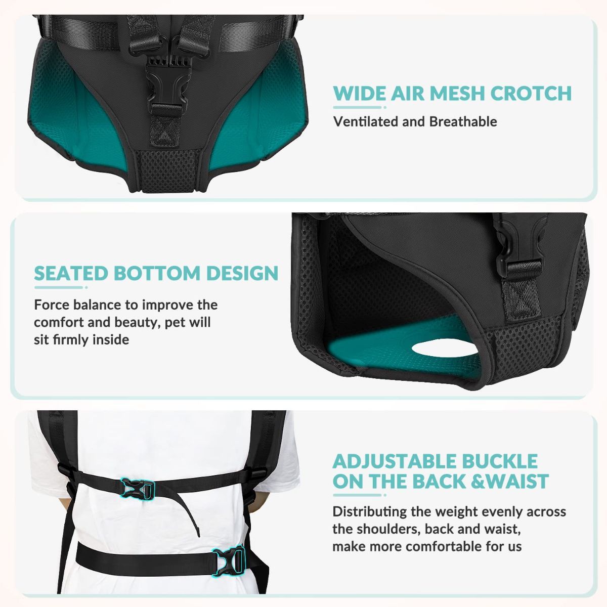 Dog Harness Storage Bags For Dogs Pet Accessories Dog Outdoor Gear High-Quality - Black - Size L