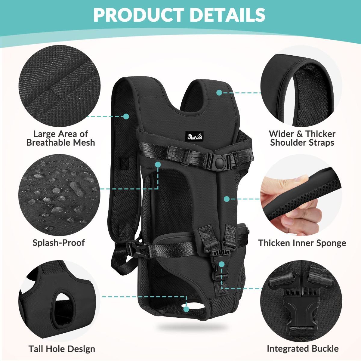 Dog Harness Storage Bags For Dogs Pet Accessories Dog Outdoor Gear High-Quality - Black - Size M