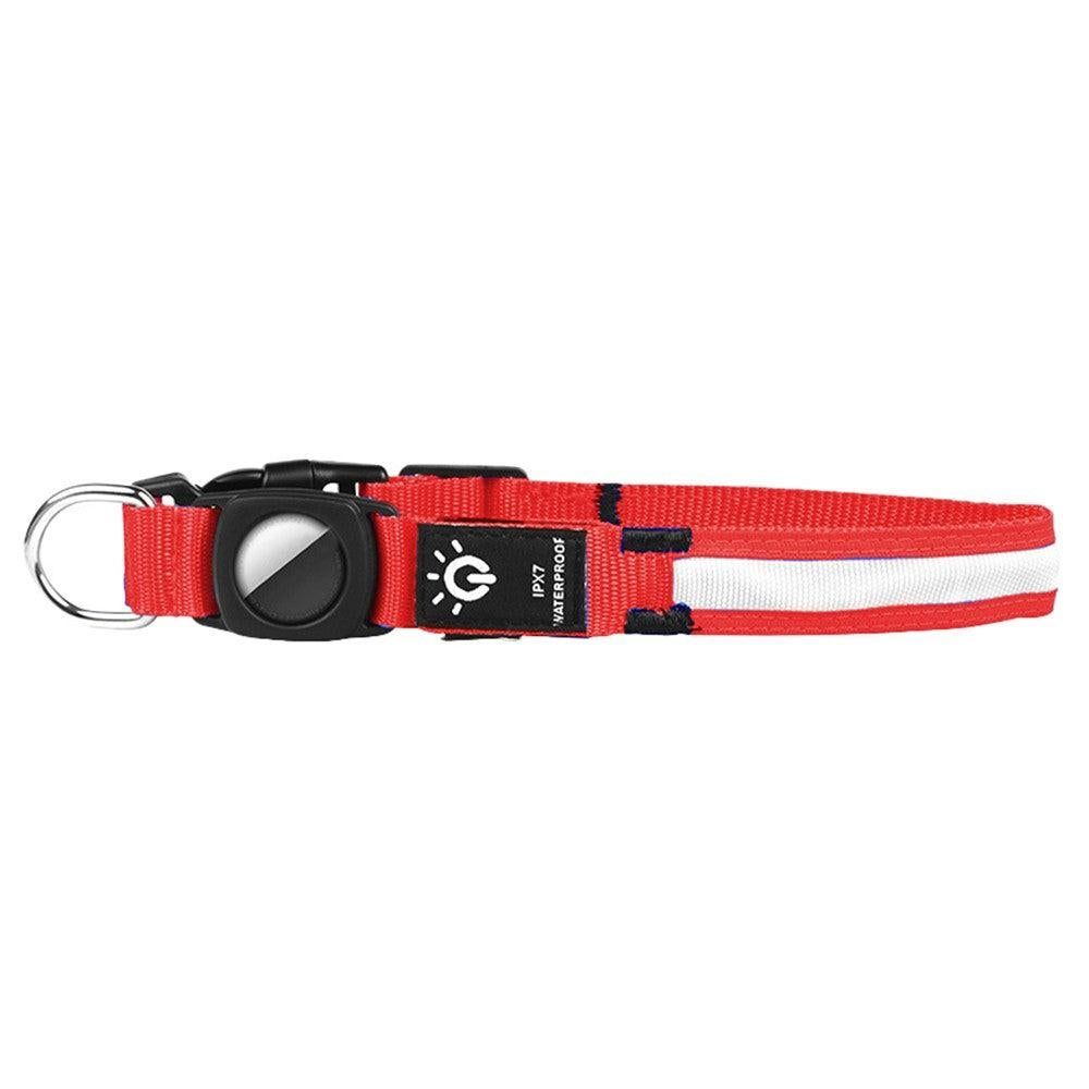 Luminous LED Pet Dog Collar Light-up USB Rechargeable Dog Collar Red - S