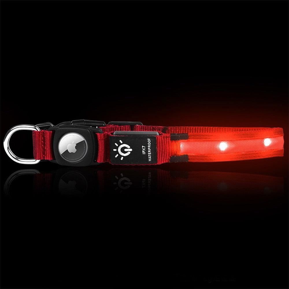 Luminous LED Pet Dog Collar Light-up USB Rechargeable Dog Collar Red - M