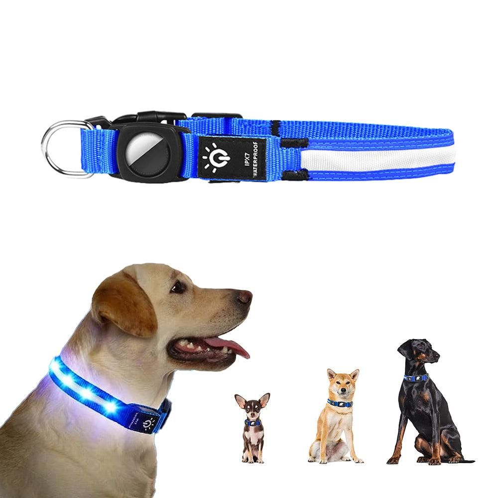 Luminous LED Pet Dog Collar Light-up USB Rechargeable Dog Collar Blue - S