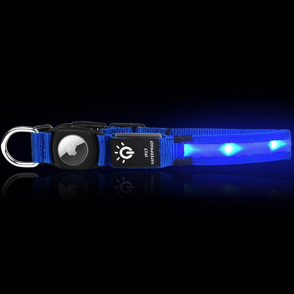 Luminous LED Pet Dog Collar Light-up USB Rechargeable Dog Collar Blue - M