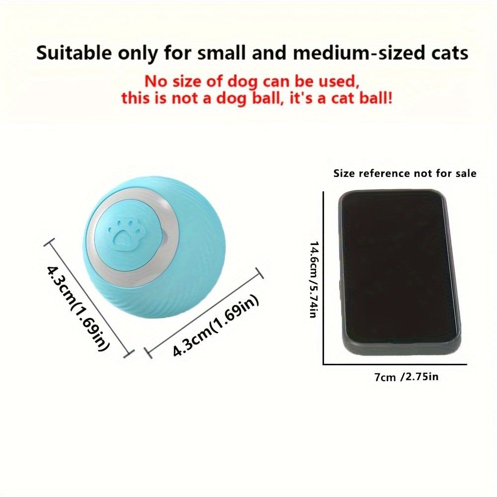 Interactive Rolling Cat Toy Ball with Automatic Movement, Bounce & Spin, USB Rechargeable for Indoor Play, Stimulates Hunting Instincts (Pink)