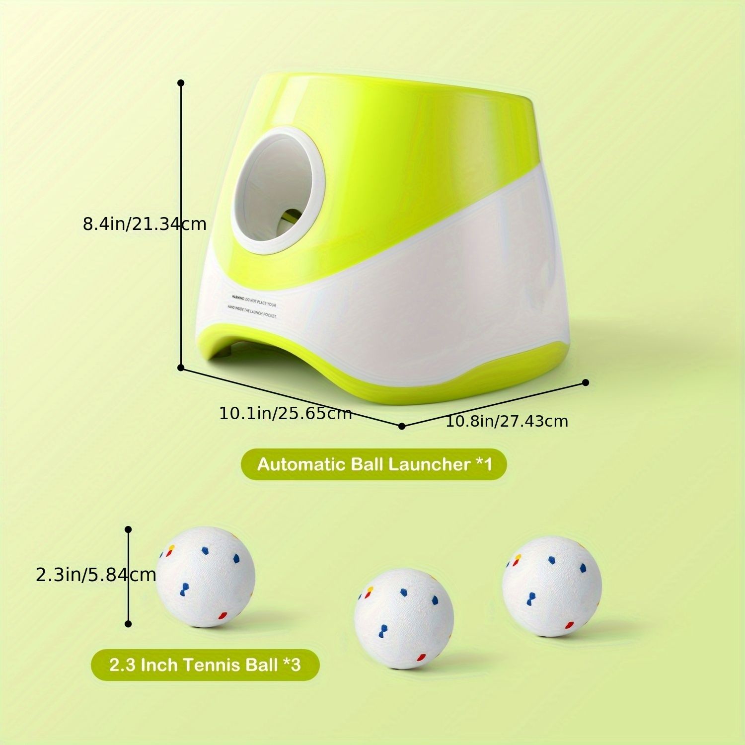 Automatic Dog Tennis Ball Launcher for Indoor & Outdoor Play, Adjustable 3-Speed Thrower with 3 Durable Chew Balls, Rechargeable Fetch Machine for Small, Medium, and Large Dogs (Blue)