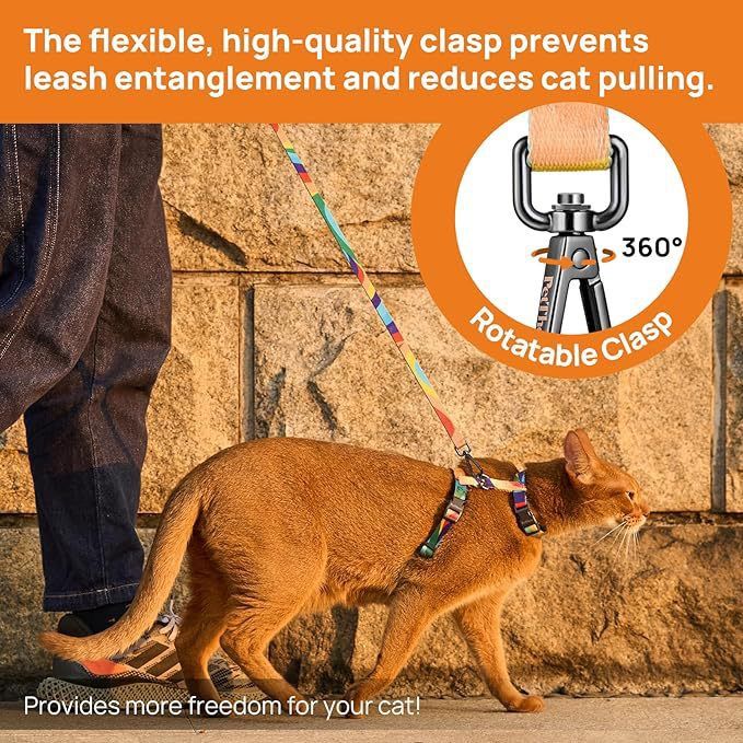 Adjustable Anti-Escape Cat Harness and Leash Set – Soft, Breathable, and Lightweight for Safe Outdoor Adventures with Your Feline Friend (Blue)