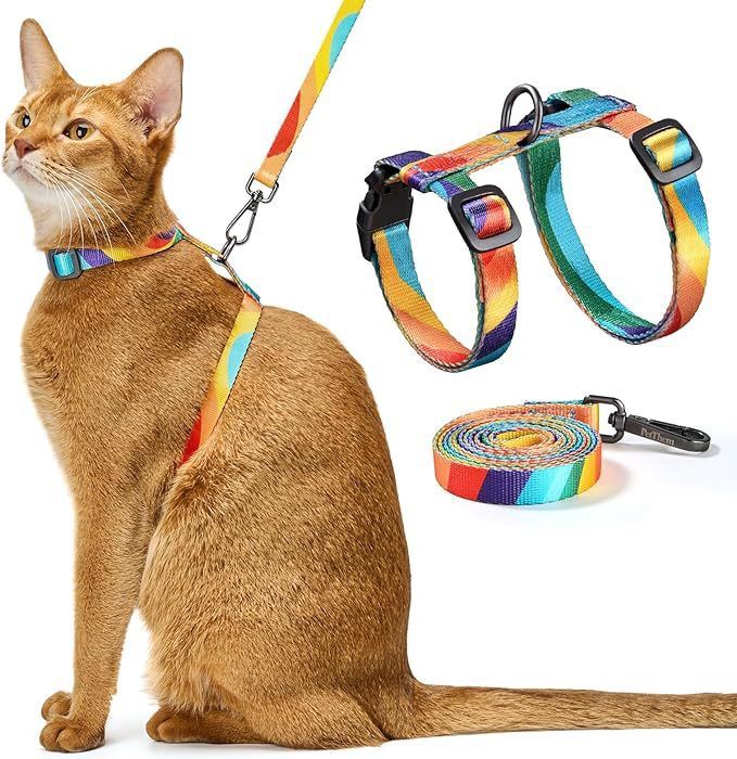 Adjustable Anti-Escape Cat Harness and Leash Set – Soft, Breathable, and Lightweight for Safe Outdoor Adventures with Your Feline Friend (Pink)