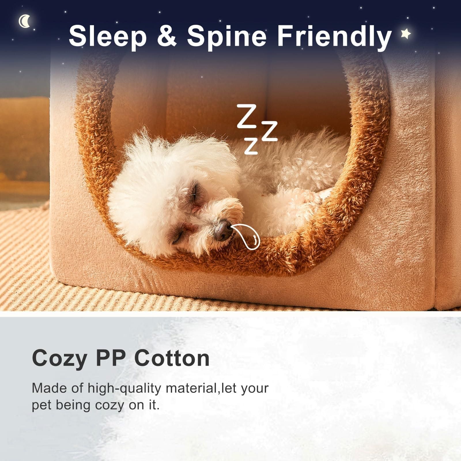 Cozy Pet Cave Bed for Cats and Small Dogs – Soft, Warm, and Washable Faux Fur Nest with Removable Cushion, Perfect Winter Sleeping Hut for Your Furry Friend’s Comfort and Safety (S)