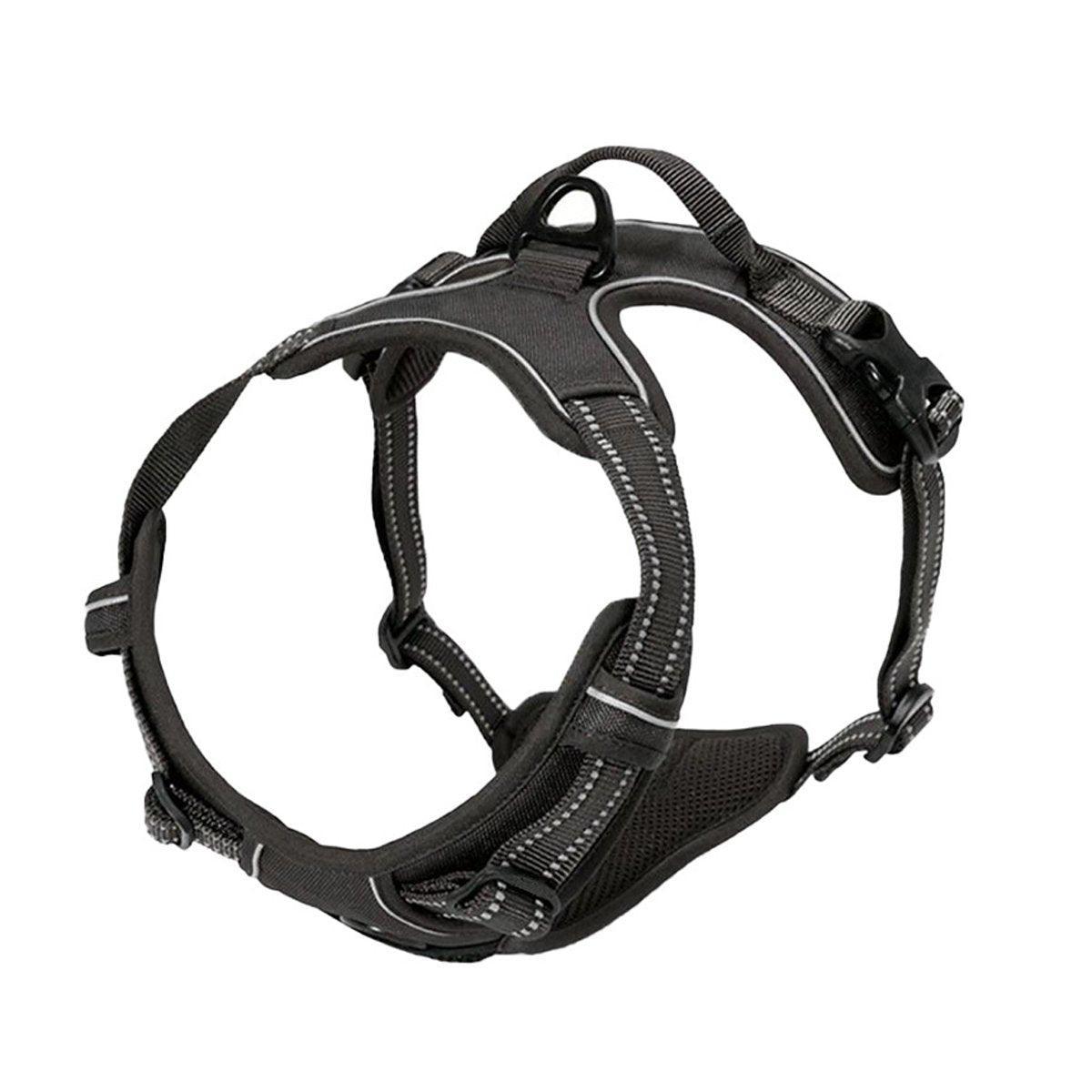 Adjustable No-Pull Dog Harness Vest S-XL Reflective Pet Training Outdoor Handle - Red-S